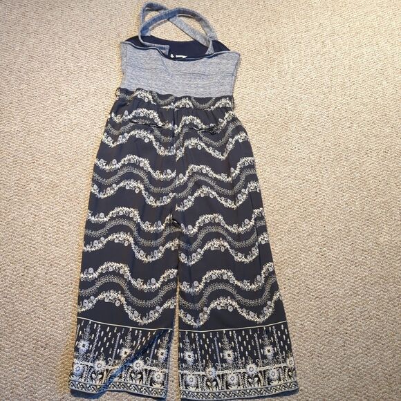 Anthropologie Lilka Maple Lane Jumpsuit Large Floral Wide Leg Flowy Cropped - Picture 5 of 9